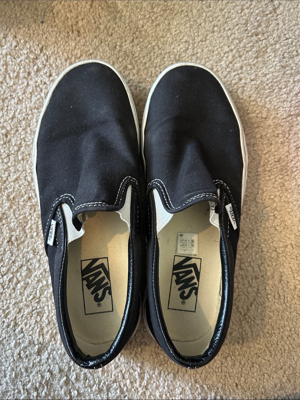 Vans Black Canvas Slip-On Shoes